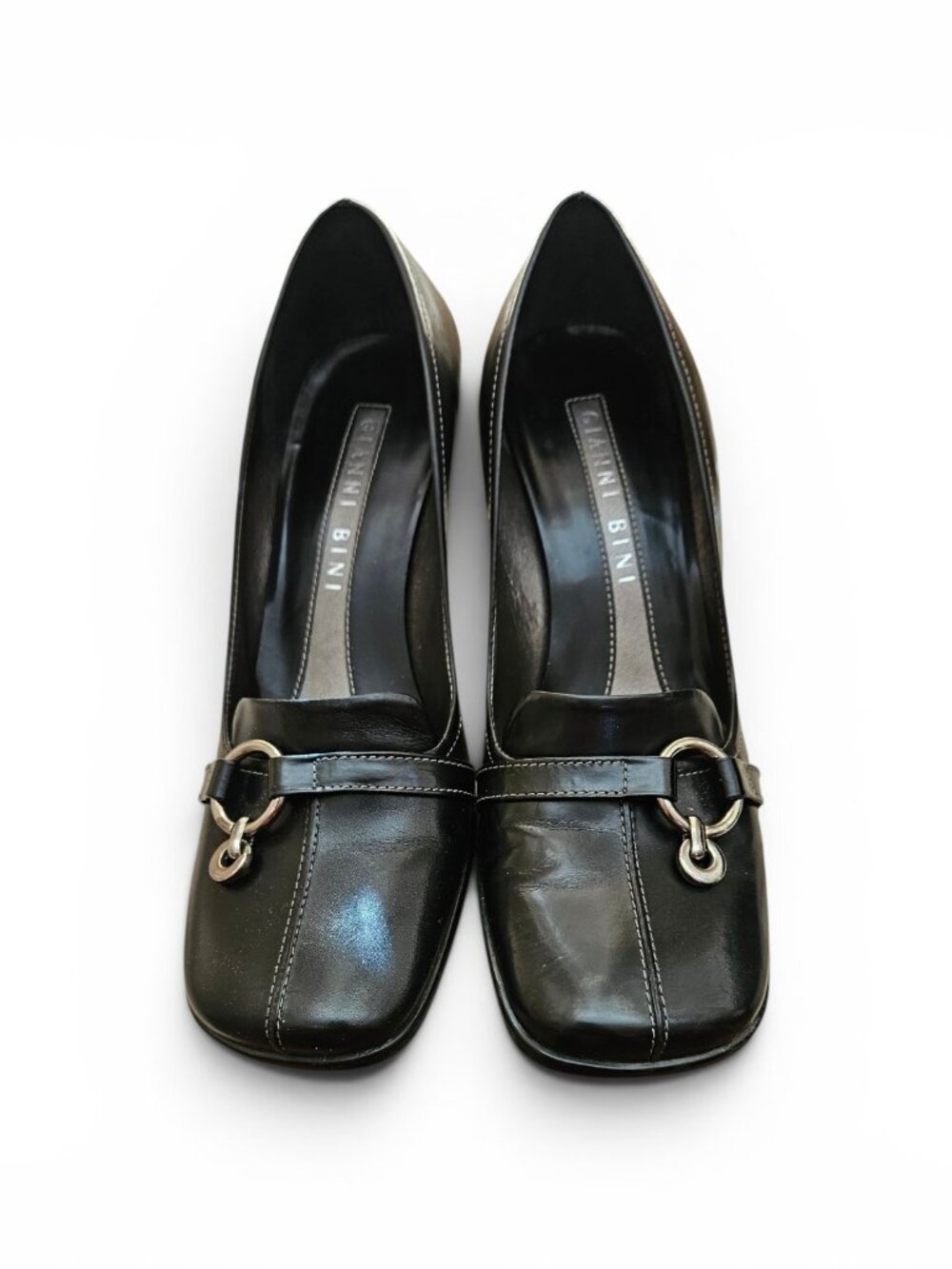 Gianni Bini Hillary Squared Toe Heels with Metal Detail